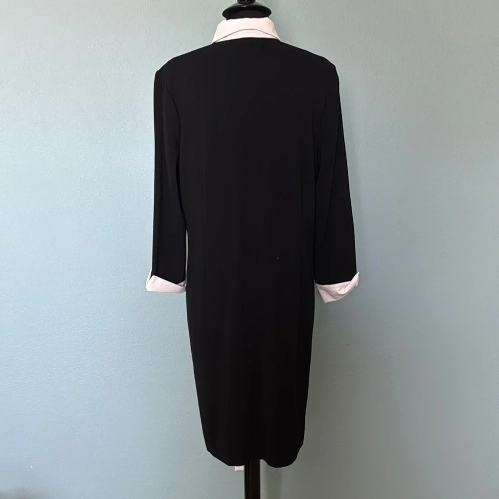 Ming Wang Black and White Midi Dress - Picture 3 of 5